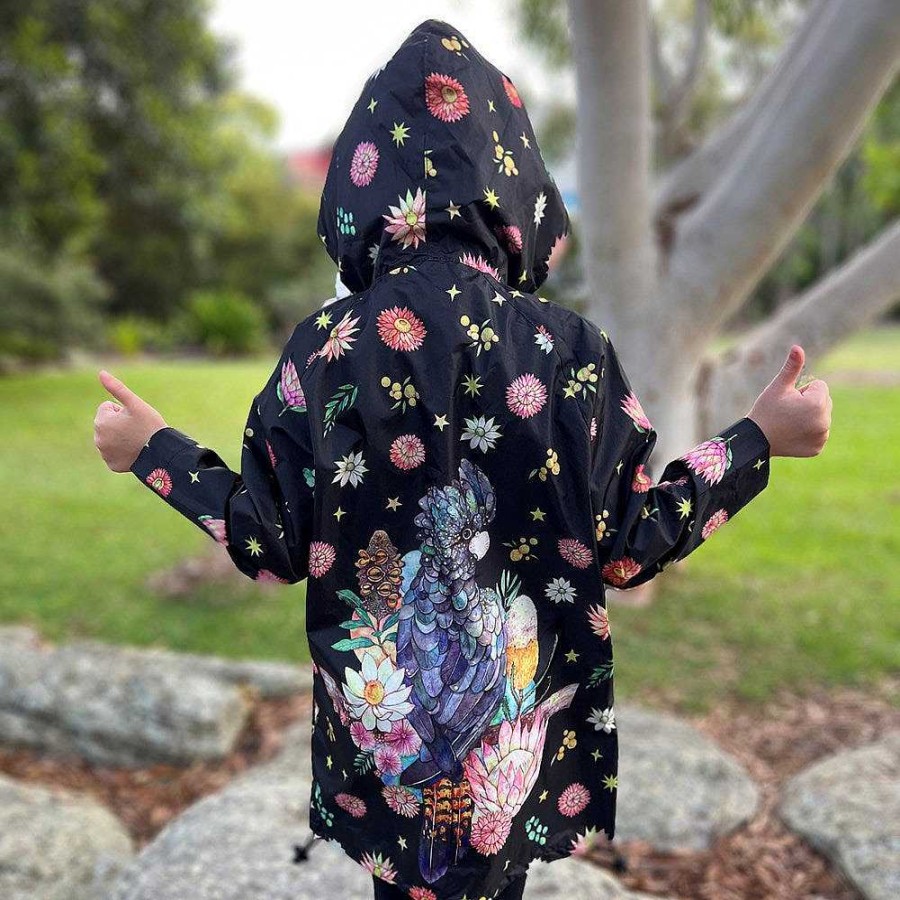 Fashion Monsterthreads Kid'S Raincoats | Raincoat: Black Cockatoo Kids