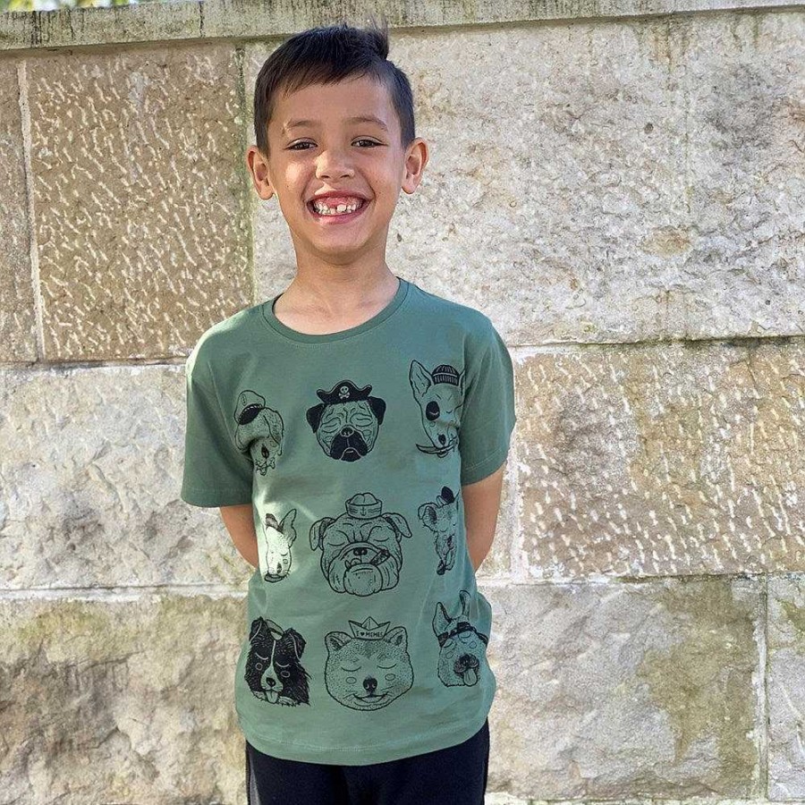 Fashion Monsterthreads Kid'S T-Shirts | Ocean Dogs Kashmir Green Kids Tee