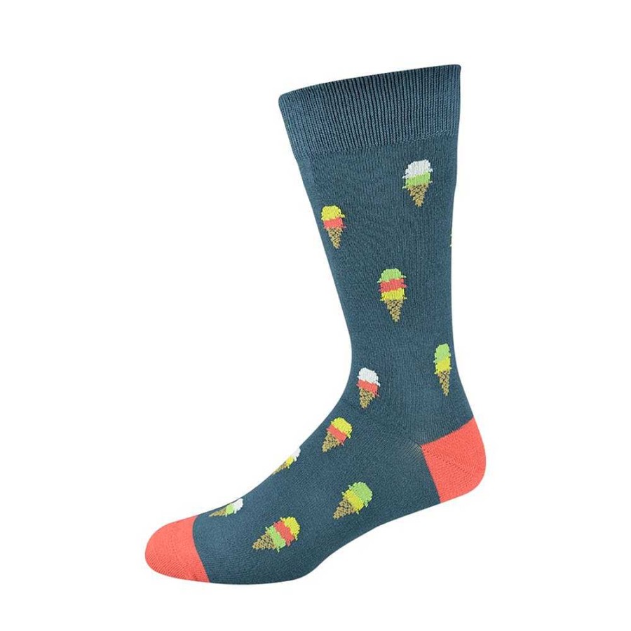 Fashion Bamboozld Socks | Bamboozld: Mens Ice Cream Blue Bamboo Sock