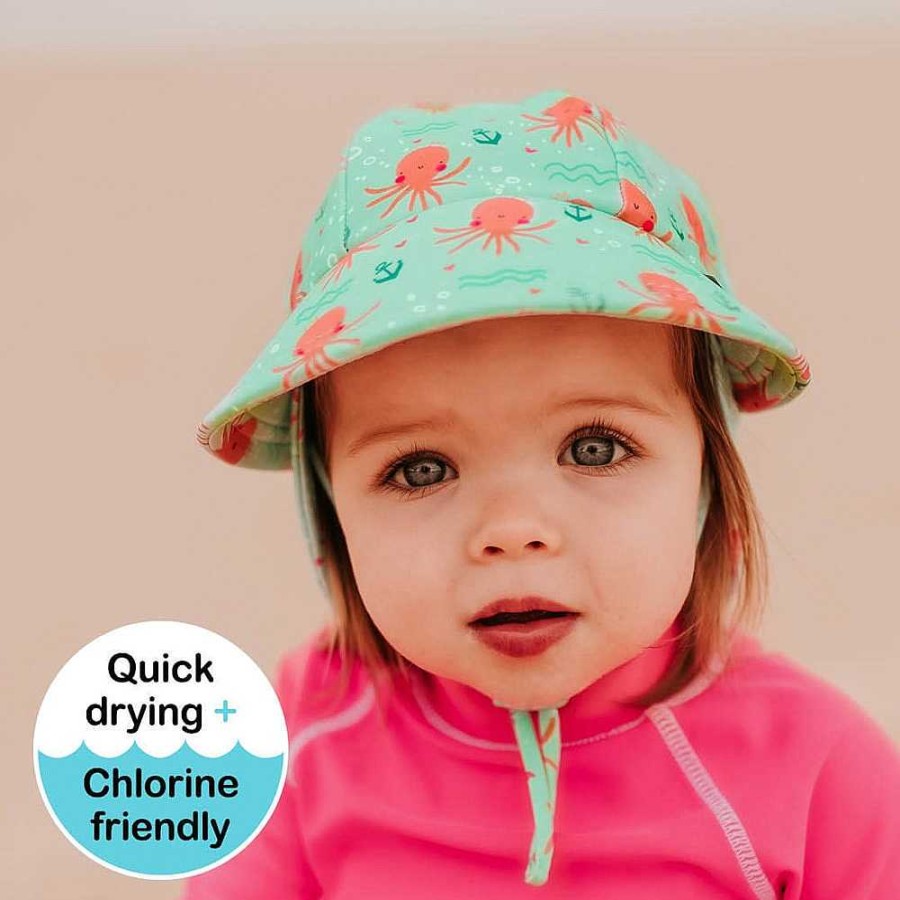 Fashion Bedhead Hats | Bedhead: Girls Beach Legionnaire Hat Octopus 1-2Y