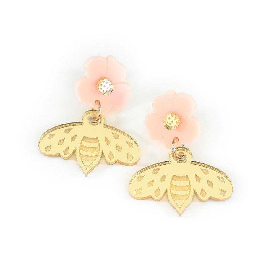 Jewellery HUNIY | Huniy: Earrings Flower Bee Hoops