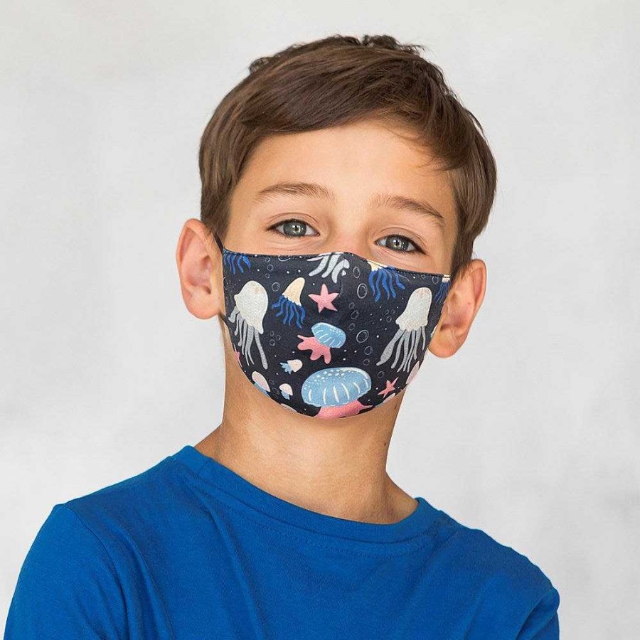 Out+About Monsterthreads | Premium Face Mask Kids With Nose Wire - Jellyfish