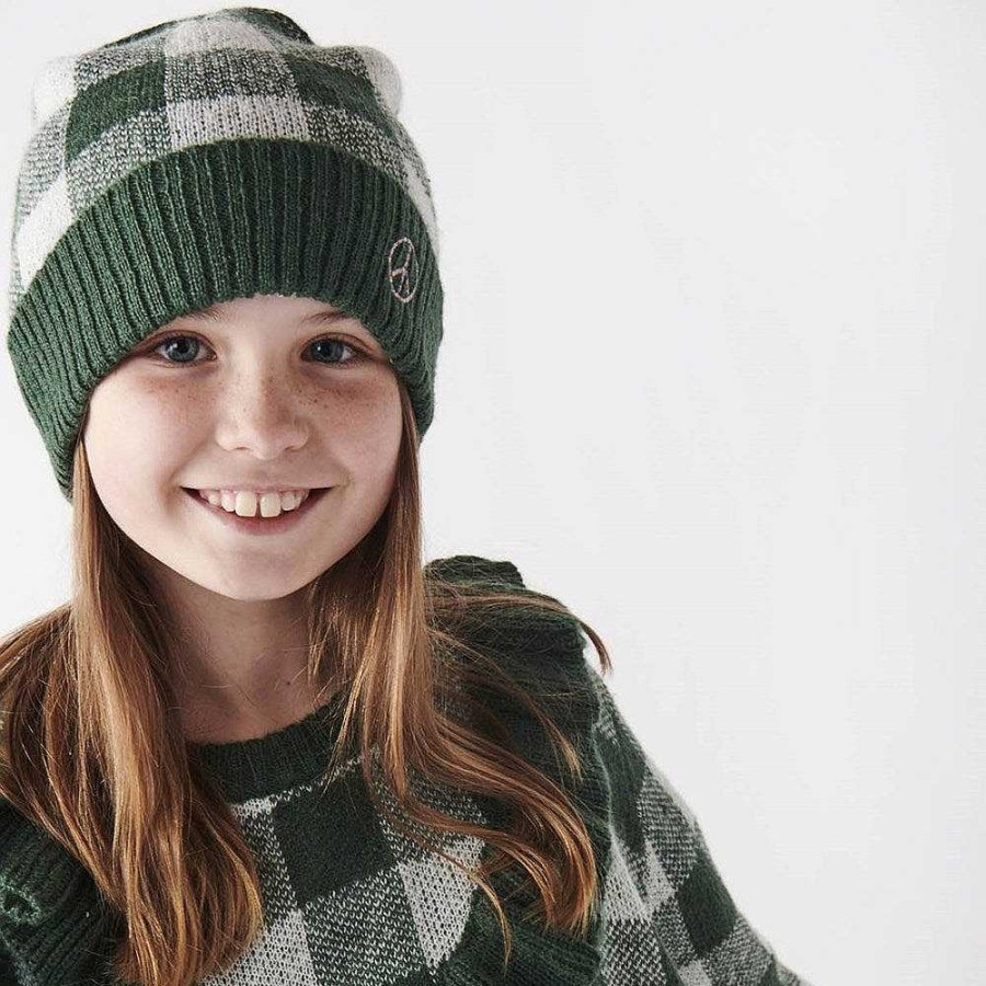 Fashion Kip & Co Kid'S Clothing - Other | Kip&Co: Pine Tartan Knitted Beanie Kids 2-9Yrs