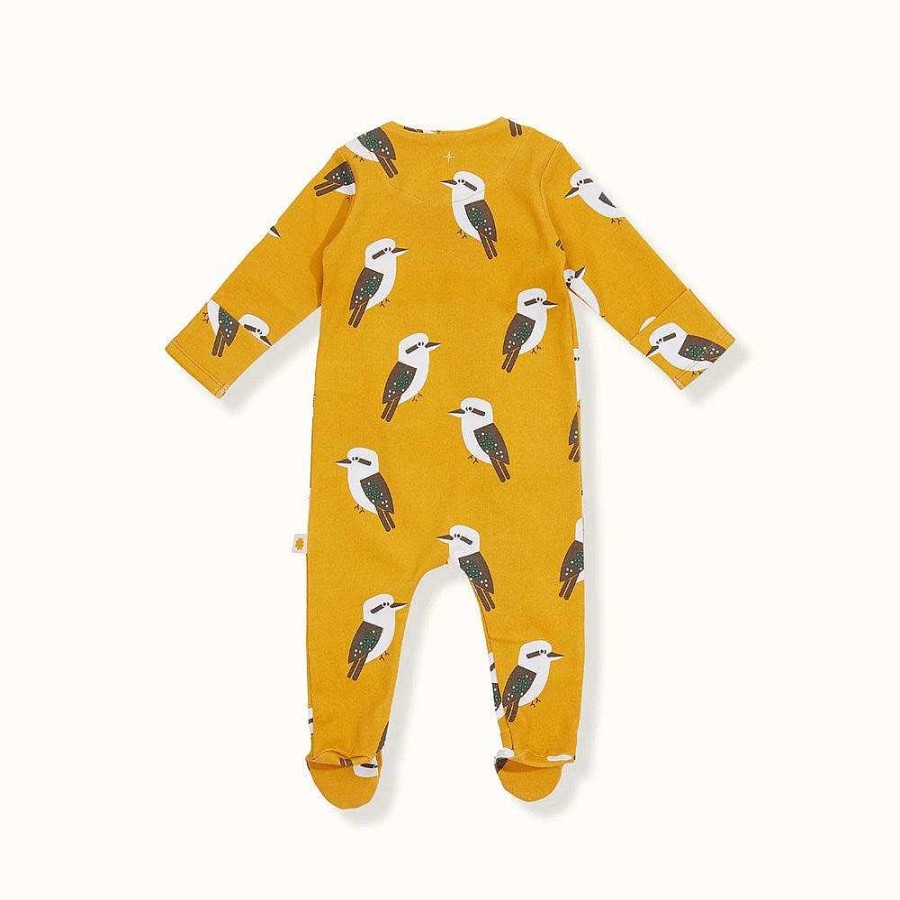 Fashion Goldie + Ace Kid'S Clothing - Other | Goldie + Ace: Kyle Kookaburra Baby Romper Mustard