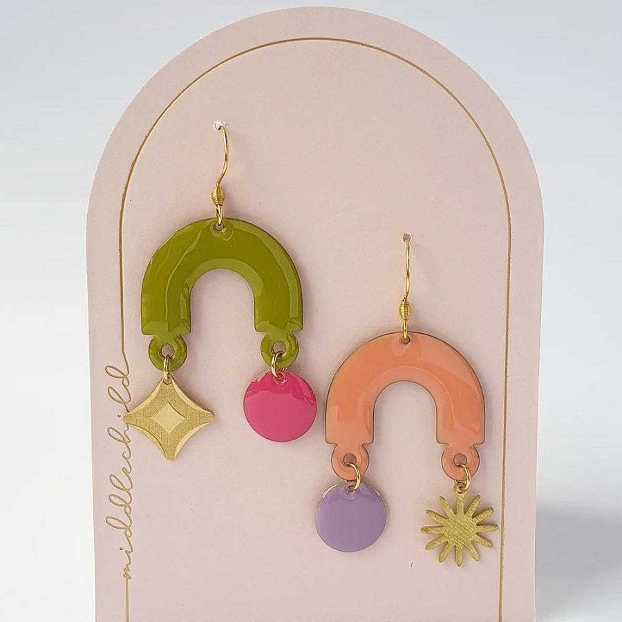 Jewellery Middle Child | Middle Child: Confection Earrings Avocado/Peach