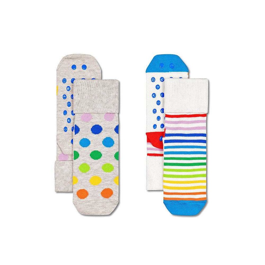 Fashion Happy Socks Socks | Happy Socks: Kids Anti Slip Abstract 2Pk 12-24M