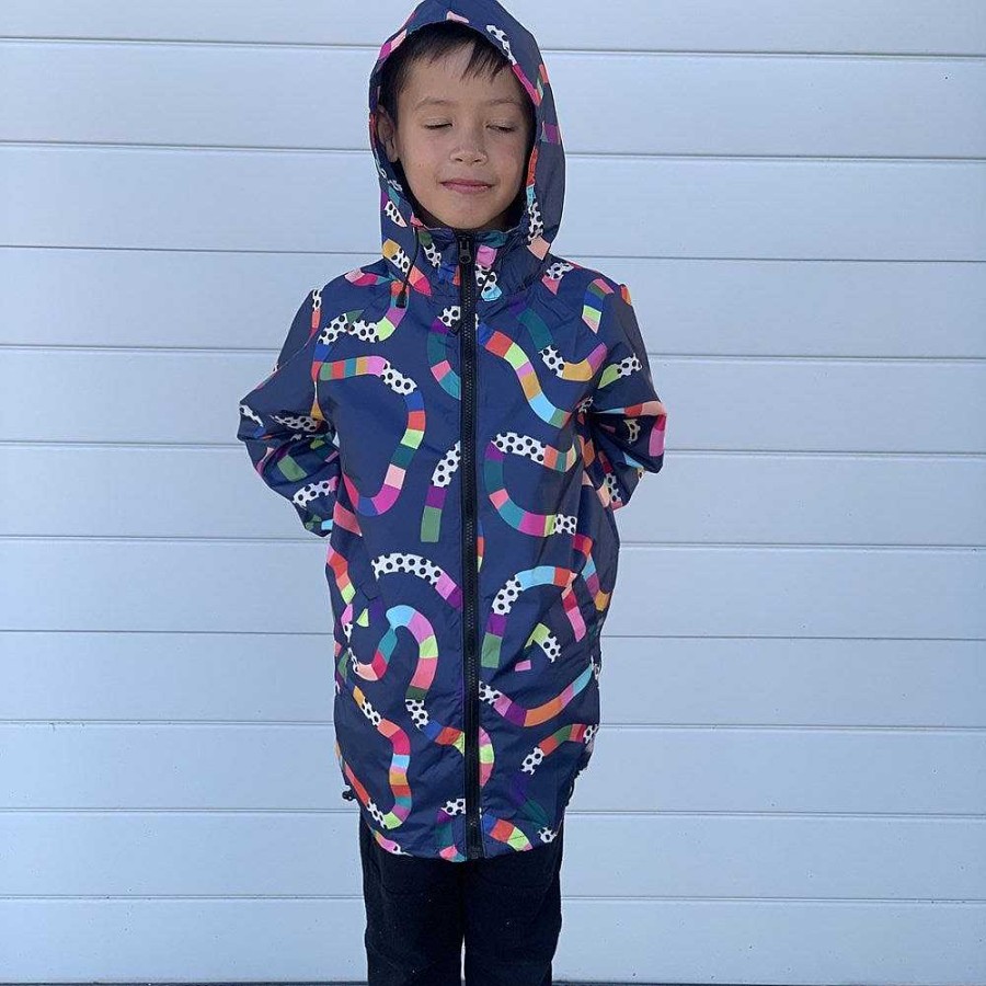 Fashion Monsterthreads Kid'S Raincoats | Raincoat: Rainbow Topographic Kids