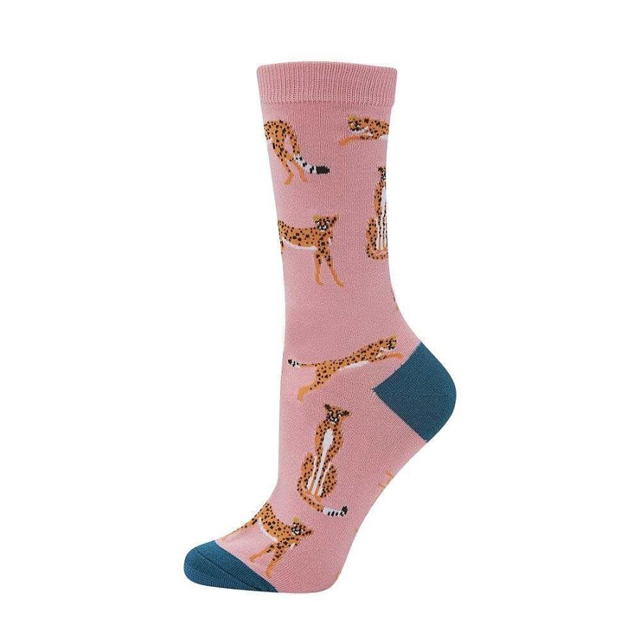 Fashion Bamboozld Socks | Bamboozld: Womens Cheetara Pink Bamboo Sock