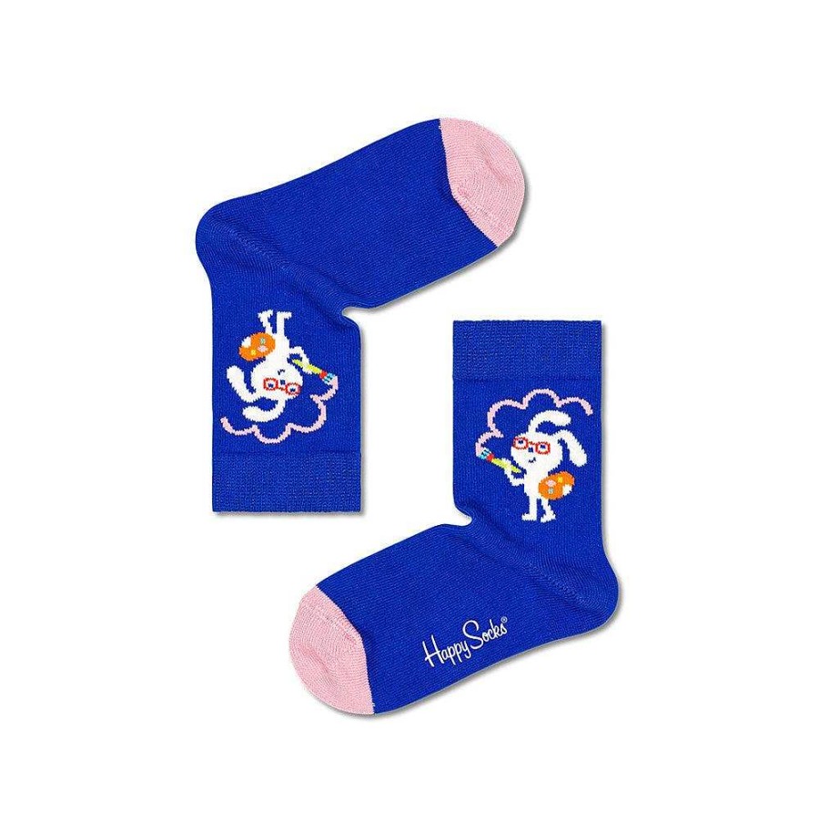 Fashion Happy Socks Socks | Happy Socks: Kids Painting Bunny Blue