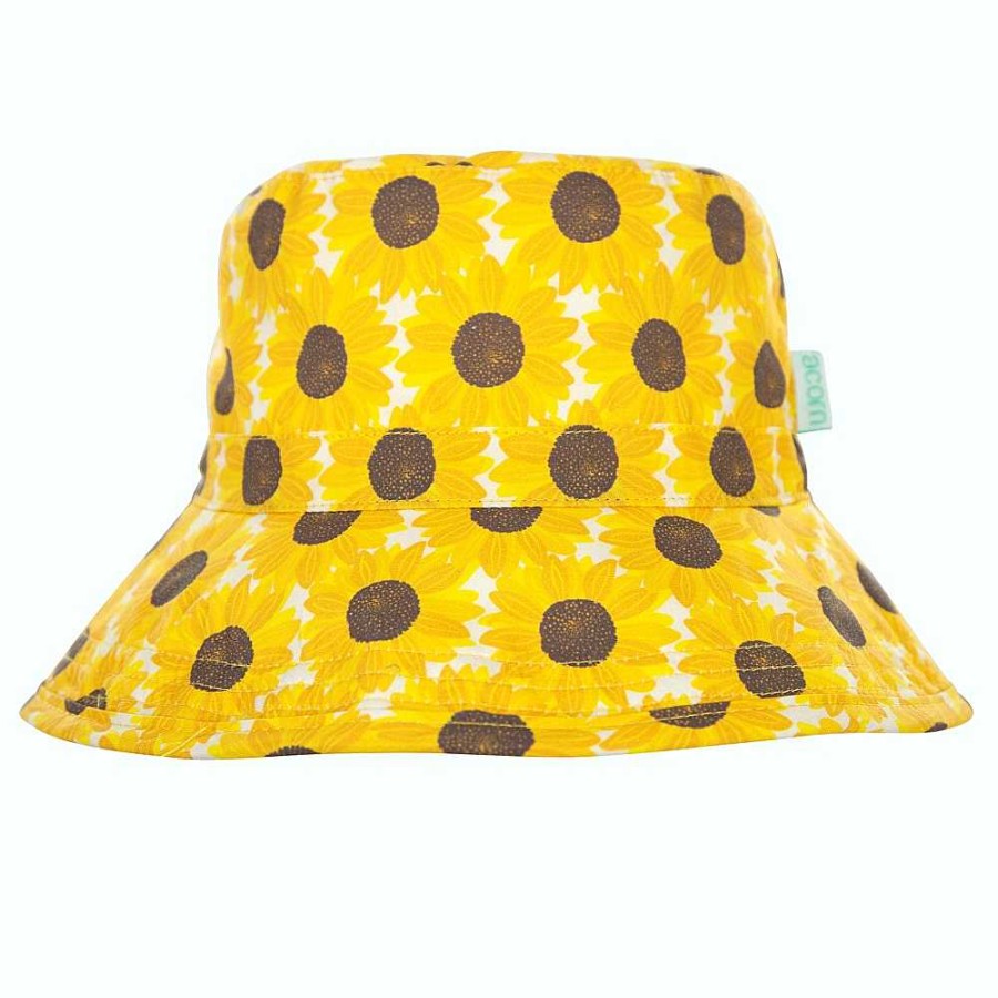 Fashion acorn kids Hats | Acorn Kids: Sunflower Ukraine Fundraising Bucket Hat Yellow Brown Cream