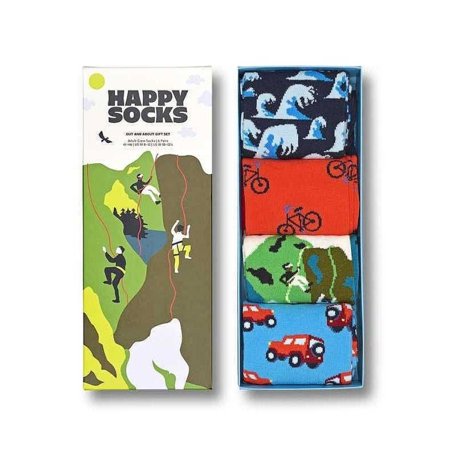 Fashion Happy Socks Socks | Happy Socks: Gift Set Out And About 4Pk Ml