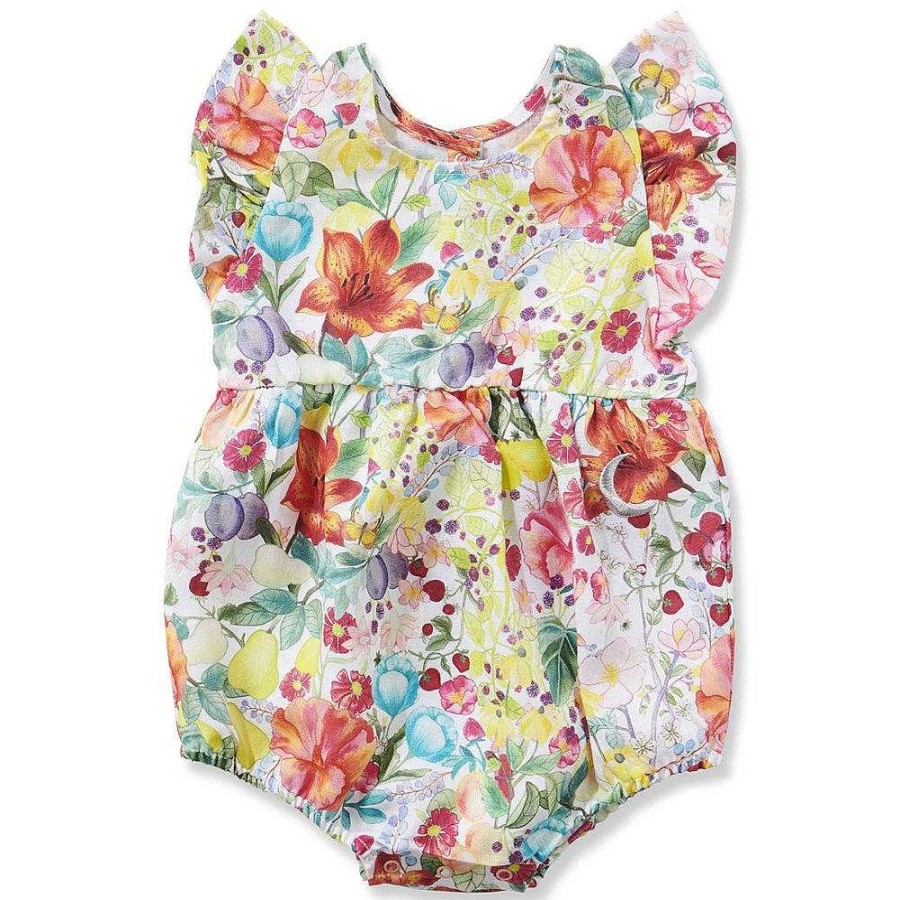 Fashion Kip & Co Baby & Toddler Clothing - Other | Kip&Co: Linen Short Sleeve Frill Romper Abundance