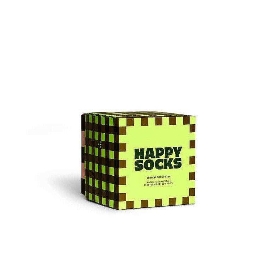 Fashion Happy Socks Socks | Happy Socks: Gift Set Check It Out 3Pk Ml