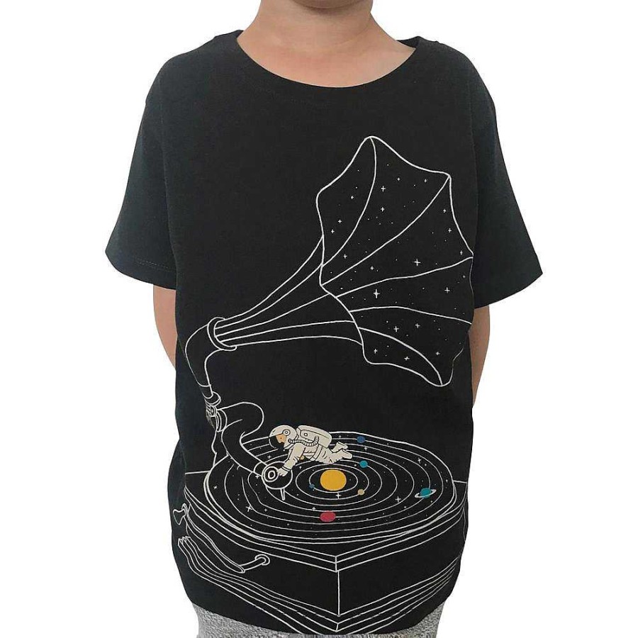 Fashion Monsterthreads Kid'S T-Shirts | Galactic Djs Charcoal Kids Tee