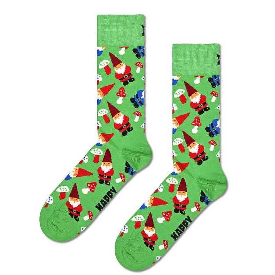 Fashion Happy Socks Socks | Happy Socks: Christmas Gnome Green