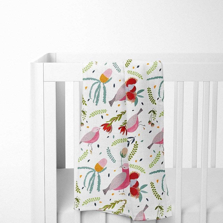 Fashion SUKI MCMASTER Baby & Toddler Clothing - Other | Suki Mcmaster: Bamboo Muslin Swaddle Georgie The Galah