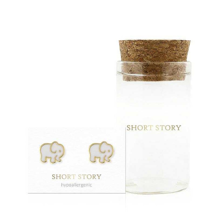 Jewellery Short Story | Short Story: Earring Epoxy Baby Elephant White