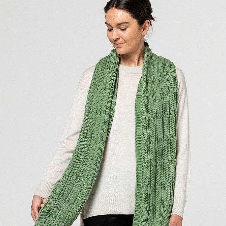 Fashion Indus Design Scarves | Indus Design: Scarf Chunky Cable Knit Fern