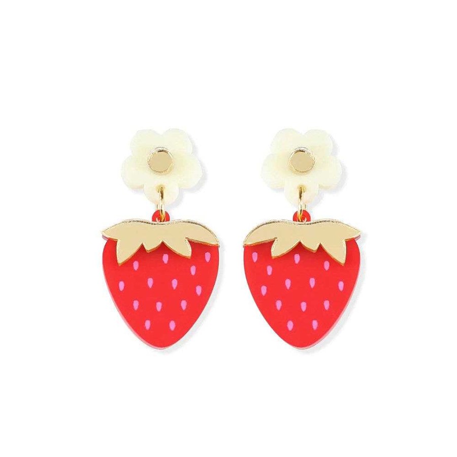 Jewellery HUNIY | Huniy: Earrings Strawberry Dangles