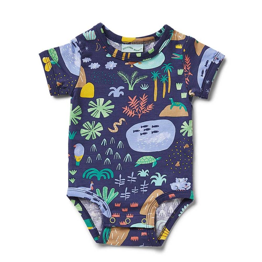 Fashion Halcyon Nights Baby & Toddler Clothing - Other | Halcyon Nights: Short Sleeve Bodysuit Beach Forest