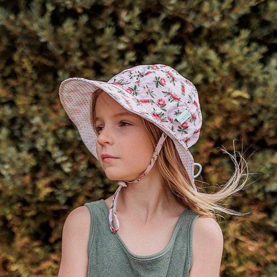 Fashion acorn kids Hats | Acorn Kids: Wide Brim Sunhat Banksia Pink Green