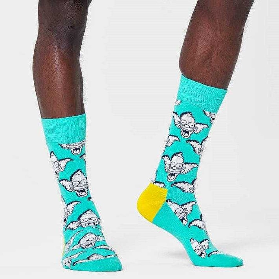 Fashion Happy Socks Socks | Happy Socks: The Simpsons Krusty The Clown Aqua