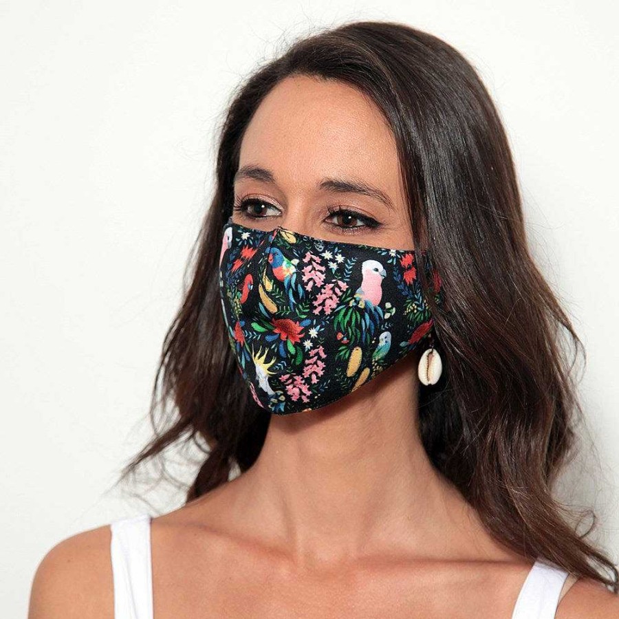 Out+About Monsterthreads | Premium Face Mask With Nose Wire: Bush Parrots