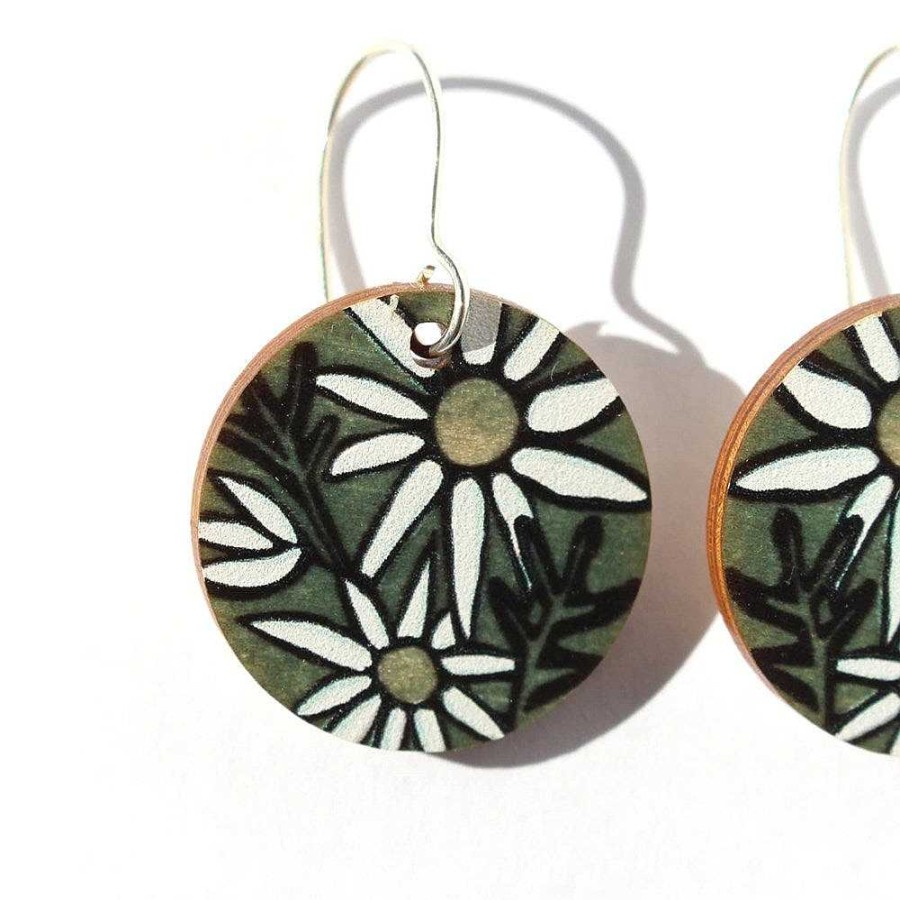 Jewellery To The Trees | To The Trees: Wooden Earrings Small Flannel Flowers