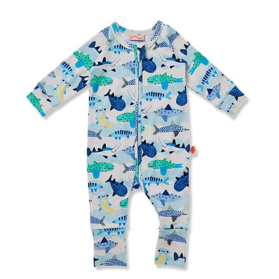 Fashion Halcyon Nights Baby & Toddler Clothing - Other | Halcyon Nights: Long Sleeve Zip Suit Fintastic