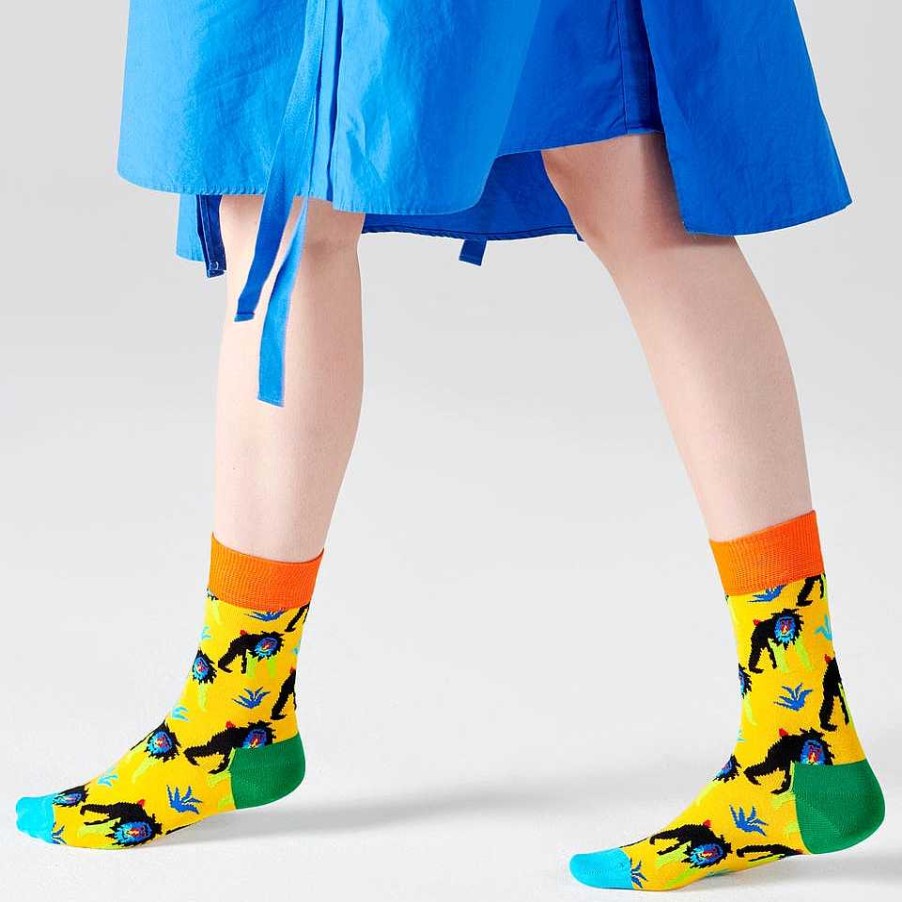 Fashion Happy Socks Socks | Happy Socks: Monkey Yellow