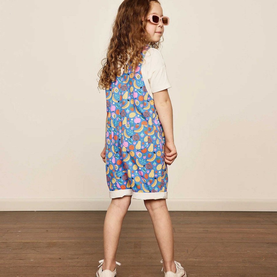 Fashion Goldie + Ace Kid'S Clothing - Other | Goldie + Ace: Burton Fruit Tingle Denim Overalls Blue