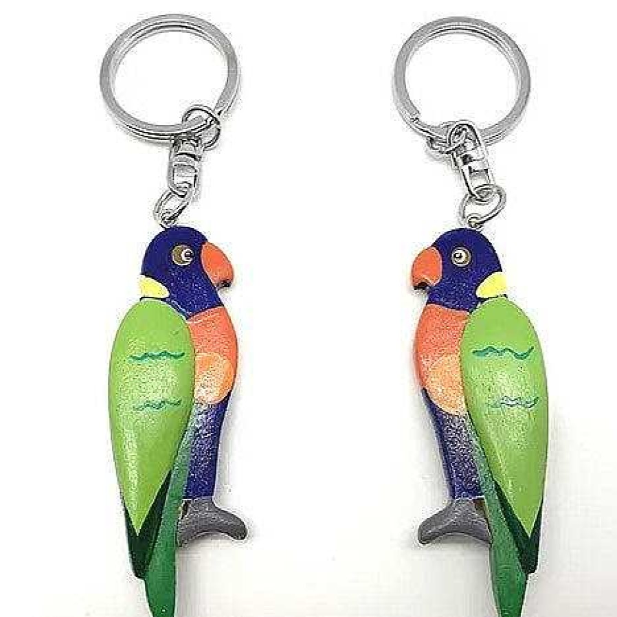 Out+About Triple 8 Design Studios | Triple 7 Design Studios: Timber Keyring Rainbow Lorikeet