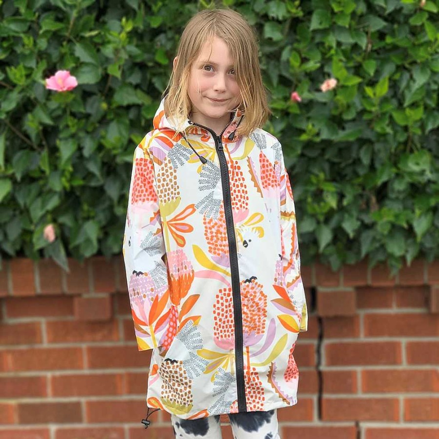 Fashion Monsterthreads Kid'S Raincoats | Raincoat: Cockatoos And Banksia Kids