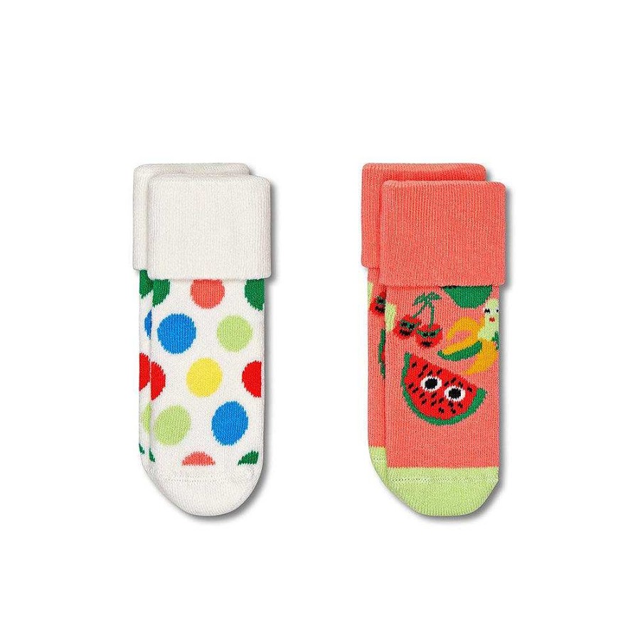 Fashion Happy Socks Socks | Happy Socks: Kids Terry Socks Fruit Mix 2Pk 0-6M