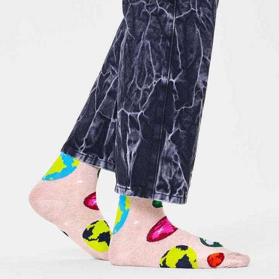 Fashion Happy Socks Socks | Happy Socks: Planet Earth Wheat