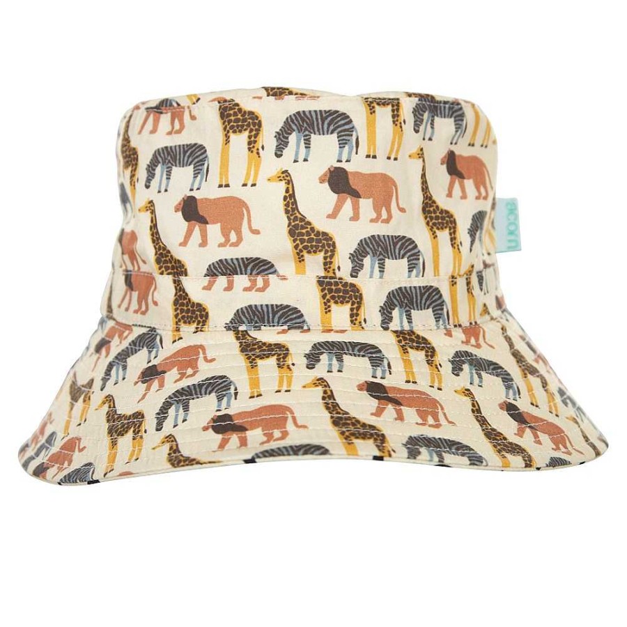 Fashion acorn kids Hats | Acorn Kids: Safari Bucket Hat Natural Blue Brown