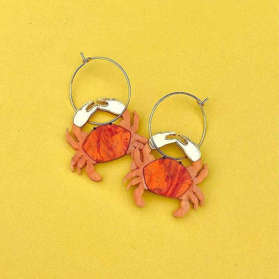 Jewellery HUNIY | Huniy: Earrings Shelly Crab Hoops