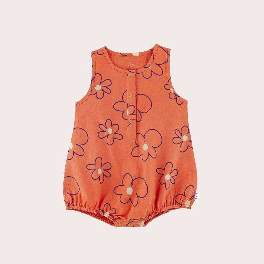 Fashion Olive + The Captain Kid'S Clothing - Other | Olive + The Captain: Bubble Romper Coral Fleur