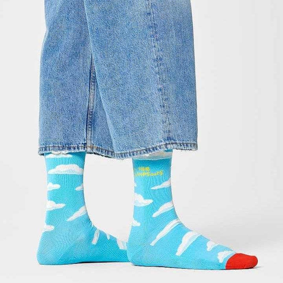 Fashion Happy Socks Socks | Happy Socks: The Simpsons Clouds Blue