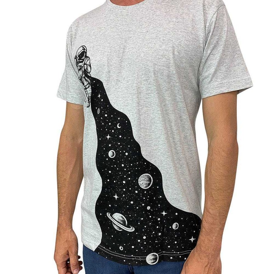 Fashion Monsterthreads Men'S T-Shirts | Universe Knit Grey Marle Mens Tee