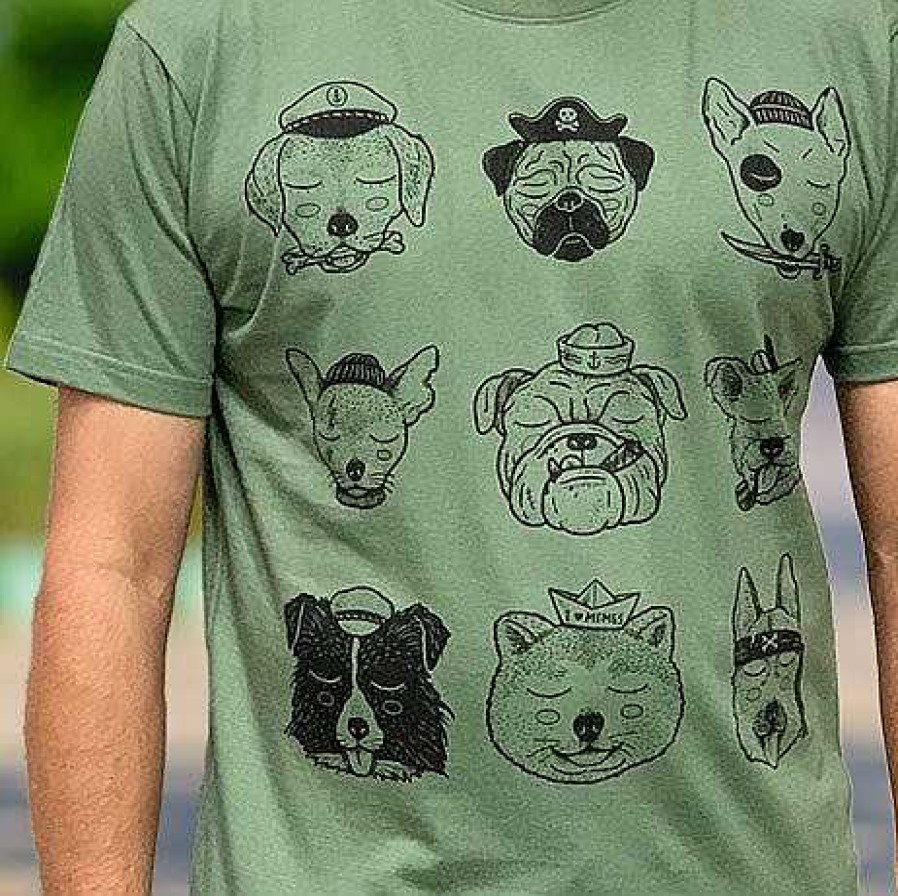 Fashion Monsterthreads Men'S T-Shirts | Ocean Dogs Kashmir Green Tee Mens Tee