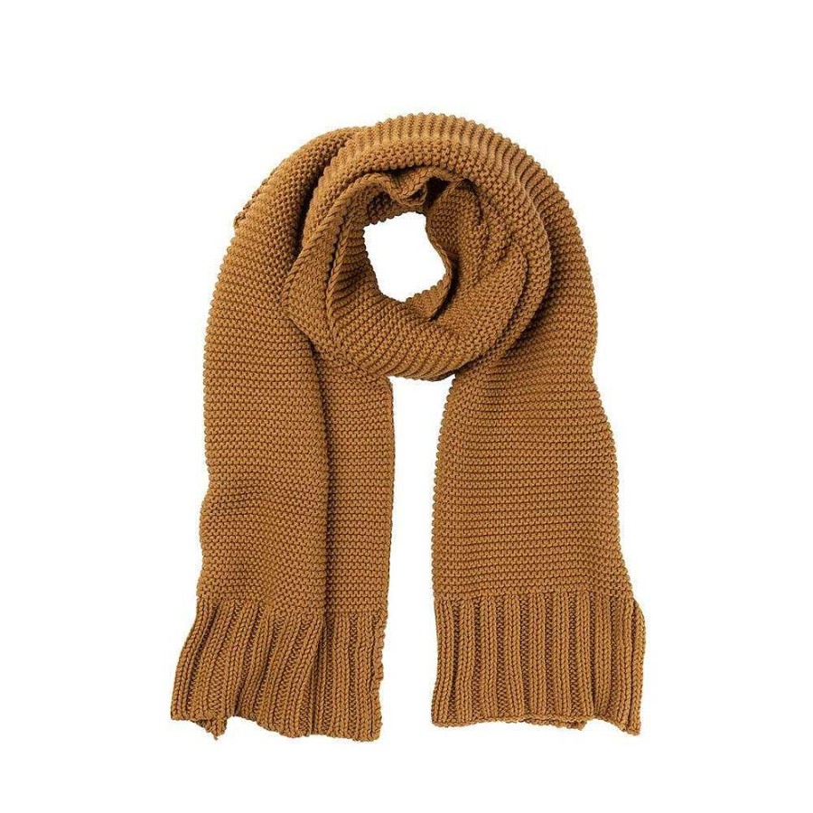 Fashion Indus Design Scarves | Indus Design: Scarf Ribbed Hem Knit Spice