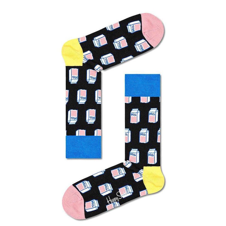 Fashion Happy Socks Socks | Happy Socks: Milk Black