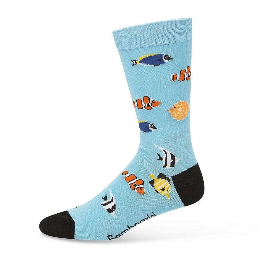 Fashion Bamboozld Socks | Bamboozld: Mens Aquarium Bright Blue Bamboo Sock