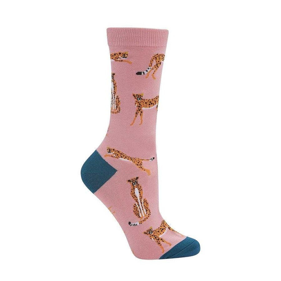 Fashion Bamboozld Socks | Bamboozld: Womens Cheetara Pink Bamboo Sock