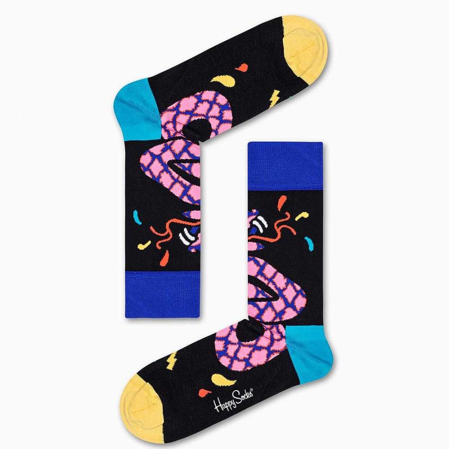 Fashion Happy Socks Socks | Happy Socks: Tropical Snake Black