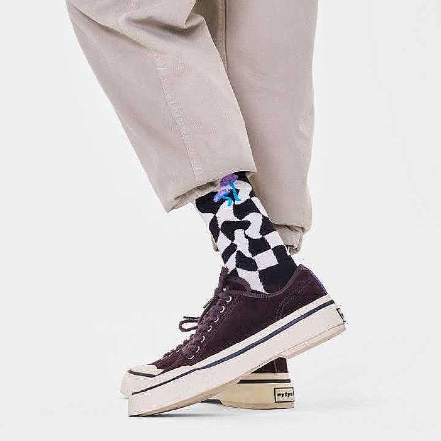 Fashion Happy Socks Socks | Happy Socks: Distorted Check Black White