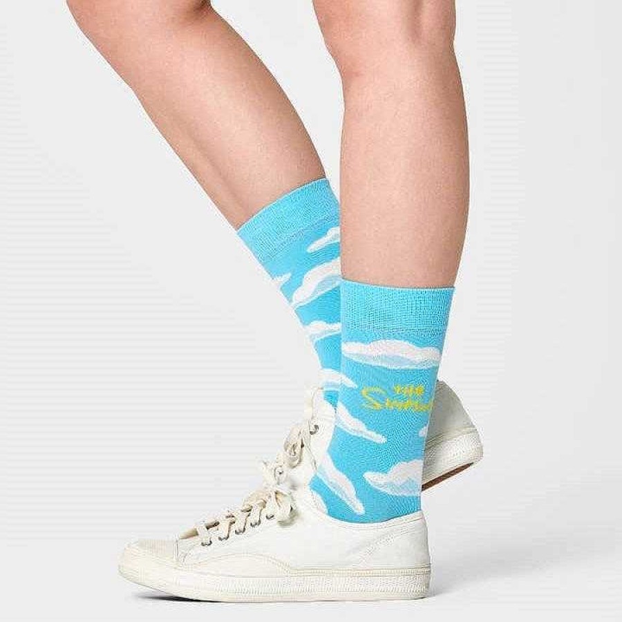 Fashion Happy Socks Socks | Happy Socks: The Simpsons Clouds Blue