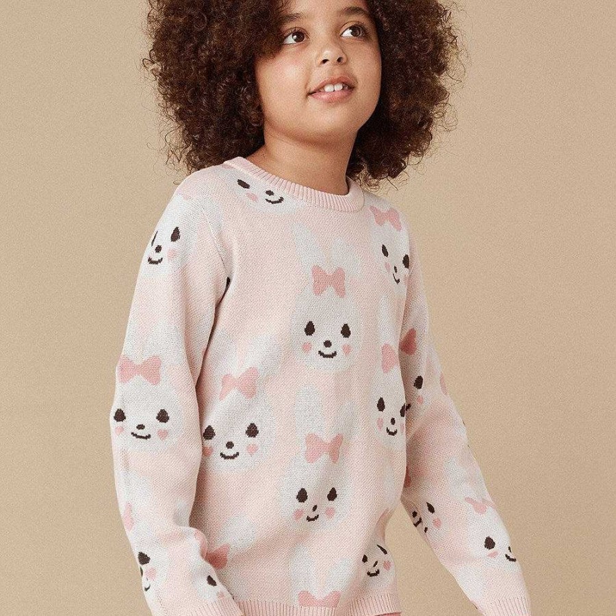 Fashion Huxbaby Kid'S Clothing - Other | Huxbaby: Knit Jumper Bunny Rose