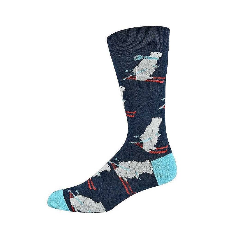 Fashion Bamboozld Socks | Bamboozld: Mens Polar Bear Skier Bamboo Sock